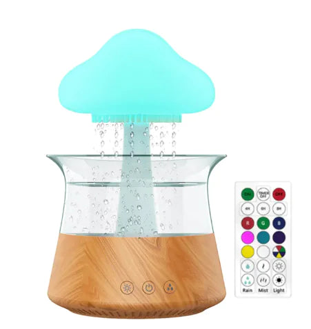Ultrasonic Atomizing Cloud And Rain Humidifier Wood Grain Seven Color Light Aromatherapy Machine