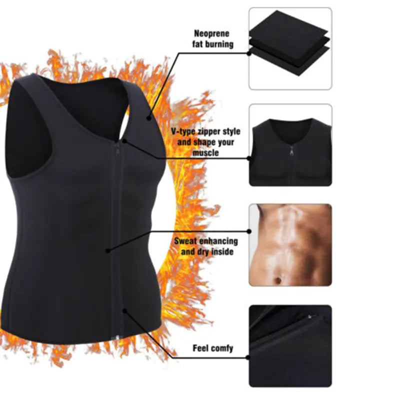 Men's Neoprene Waist Trainer Vest for Weight Loss